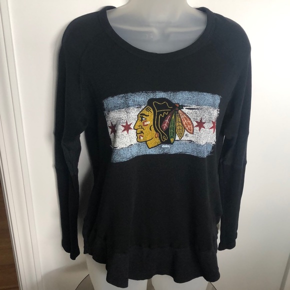 Super Cute BlackHawks Thermal Waffle Tee - Picture 1 of 6